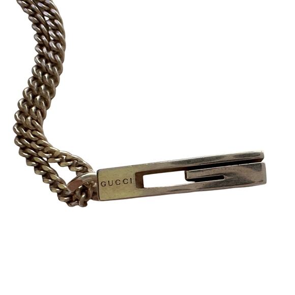 Gucci G Bar Logo Necklace w Box, Dust Bag and Documents - Picture 5 of 11